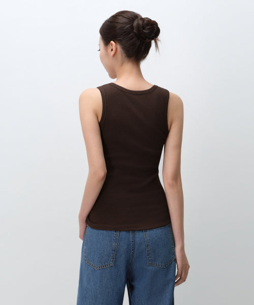 MUSINSA STANDARD WOMAN MUSINSA STANDARD WOMAN Women's Essential Bra Tank Top Dark Brown