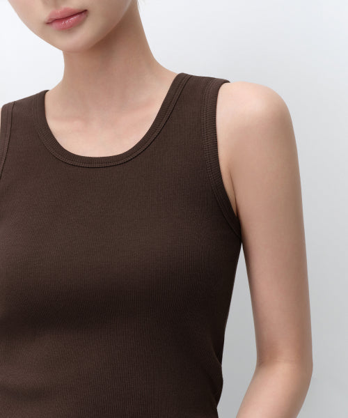 MUSINSA STANDARD WOMAN MUSINSA STANDARD WOMAN Women's Essential Bra Tank Top Dark Brown
