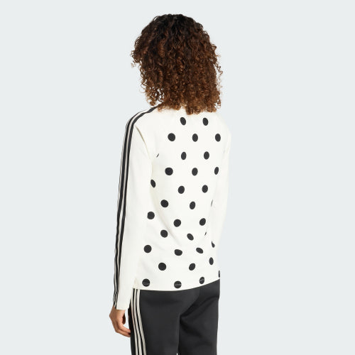 ADIDAS ADIDAS Polka Dot Slim Long Sleeve Top - Off-white