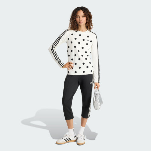 ADIDAS ADIDAS Polka Dot Slim Long Sleeve Top - Off-white