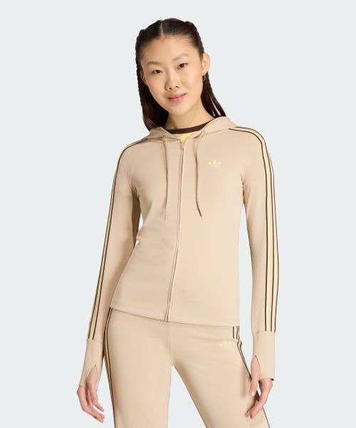ADIDAS ADIDAS Hooded Zipper Jacket - Stone Khaki