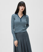 MIXXO MIXXO T-Shirt Button-up Striped Long Sleeve