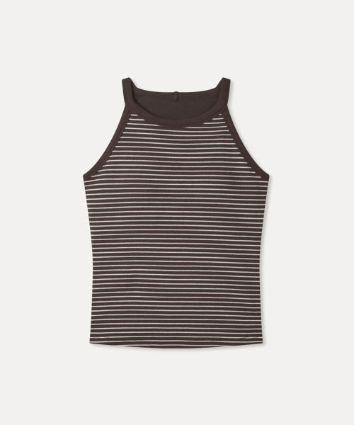MIXXO MIXXO Halter Neck Sleeveless T-Shirt (Cream, Size S)