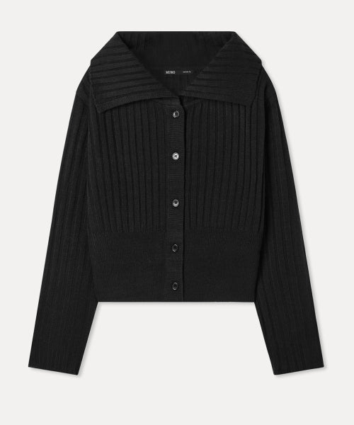 MIXXO MIXXO Cardigan Collar Semi-Crop