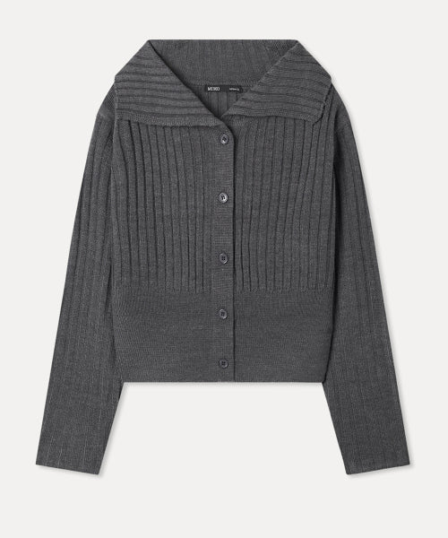 MIXXO MIXXO Cardigan Collar Semi-Crop