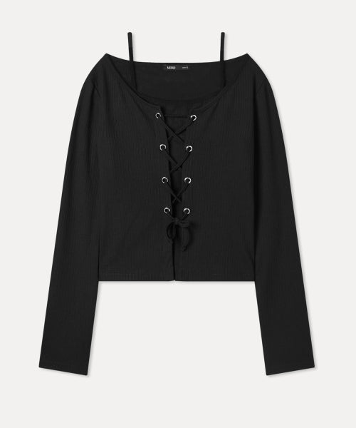 MIXXO MIXXO T-Shirt Lace-up Layered Long Sleeve