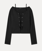 MIXXO MIXXO T-Shirt Lace-up Layered Long Sleeve