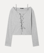 MIXXO MIXXO T-Shirt Lace-up Layered Long Sleeve