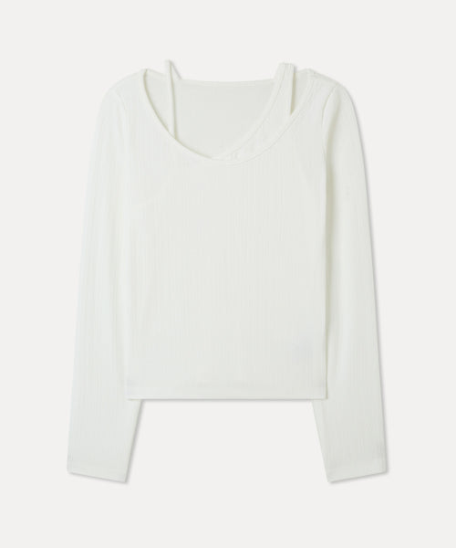 MIXXO MIXXO T-Shirt Layered Ribbed Long Sleeve