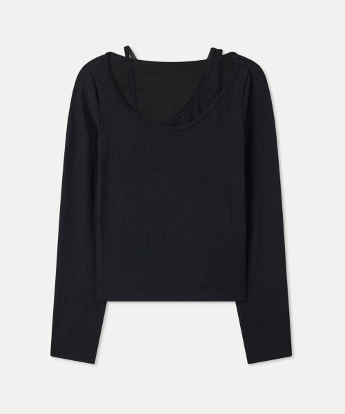 MIXXO MIXXO T-Shirt Layered Ribbed Long Sleeve