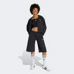 ADIDAS ADIDAS Essential French Terry Crop Zipper Hoodie - Black