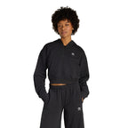 ADIDAS ADIDAS Essential French Terry Crop Zipper Hoodie - Black