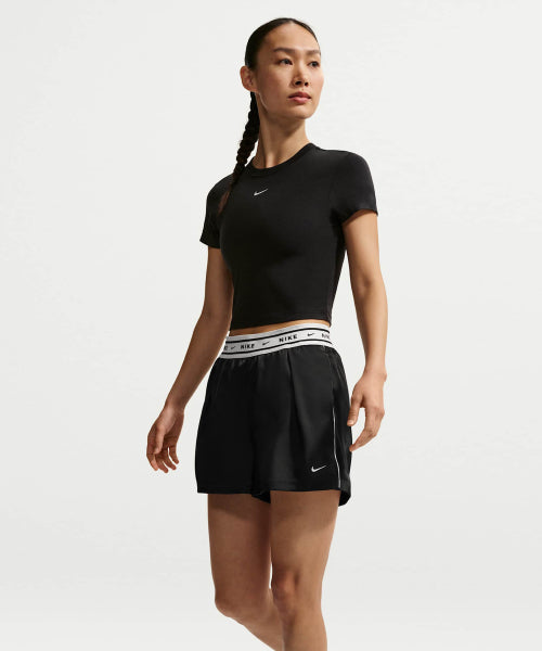 NIKE NIKE Sportswear Loose Fit Mid-Rise Satin Shorts - Black