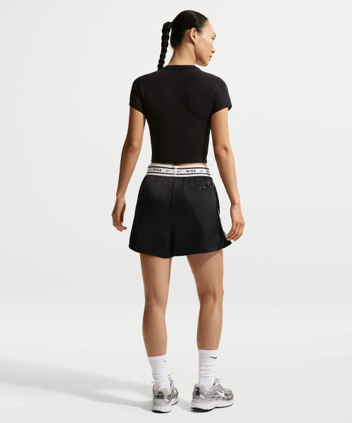 NIKE NIKE Sportswear Loose Fit Mid-Rise Satin Shorts - Black