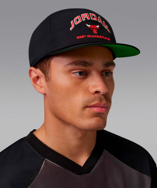 NIKE Nike Jordan Pro Unstructured Flat Bill Hat - Black:Kelly Green:White