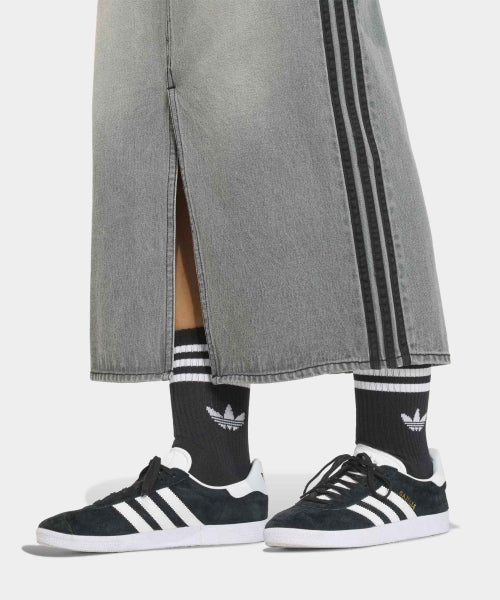 ADIDAS ADIDAS 3-Stripe Pencil Denim Skirt - Washed Gray Denim
