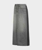 ADIDAS ADIDAS 3-Stripe Pencil Denim Skirt - Washed Gray Denim