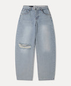 MIXXO MIXXO Denim Curved Obi Turn-Up Pants