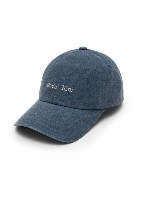 MATIN KIM MATIN KIM Mini Classic Logo Ball Cap in Smoke Blue