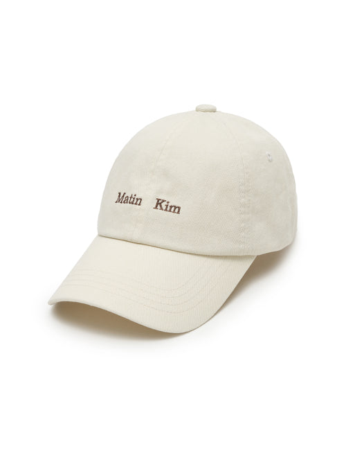MATIN KIM MATIN KIM Mini Classic Logo Ball Cap in Cream