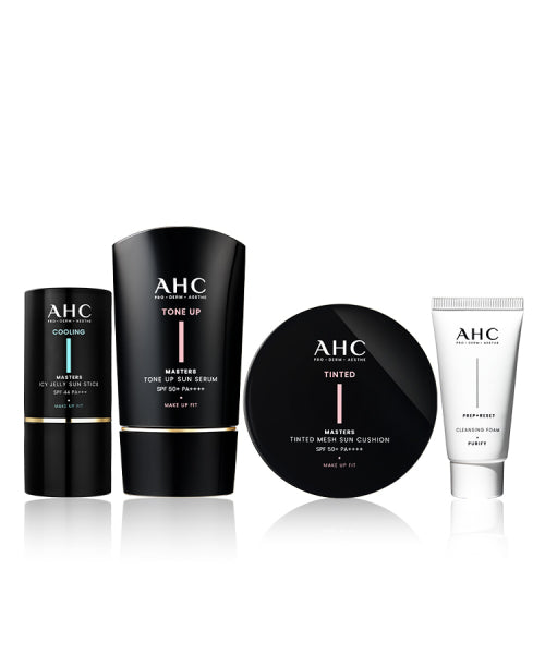 AHC AHC Masters Jelly Sun Stick 14g + Tone-Up Sun Serum 50ml + Tinted Sun Cushion 15g