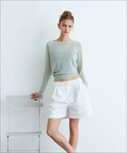 MIXXO MIXXO Knitwear Linen Long-Sleeved Top S