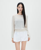 MIXXO MIXXO Knitwear Linen Long-Sleeved Top S