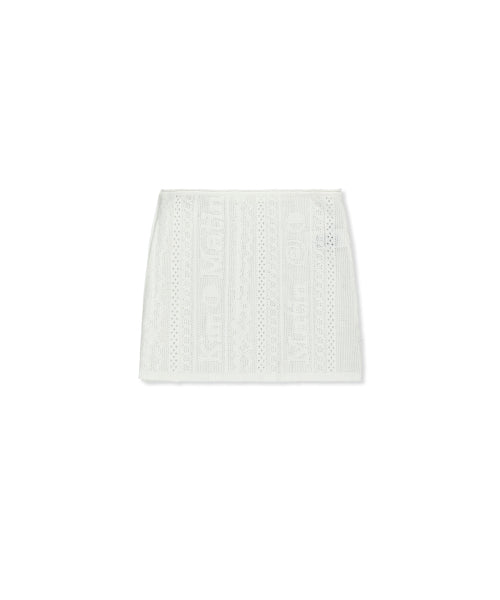 MATIN KIM MATIN KIM MESH LOGO WRAP MINI SKIRT