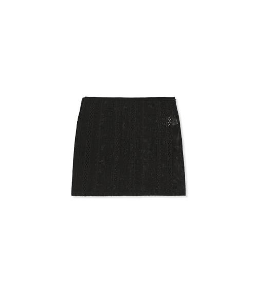 MATIN KIM MATIN KIM MESH LOGO WRAP MINI SKIRT