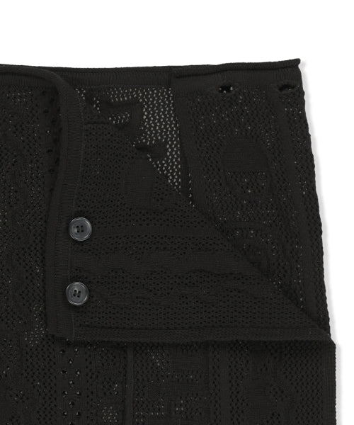 MATIN KIM MATIN KIM MESH LOGO WRAP MINI SKIRT