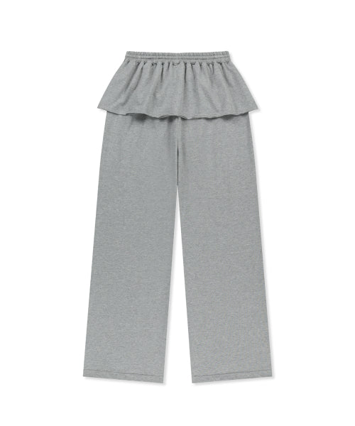 MATIN KIM MATIN KIM Layered Skirt Jersey Pants in Grey