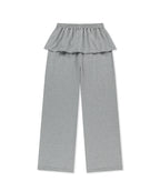 MATIN KIM MATIN KIM Layered Skirt Jersey Pants in Grey