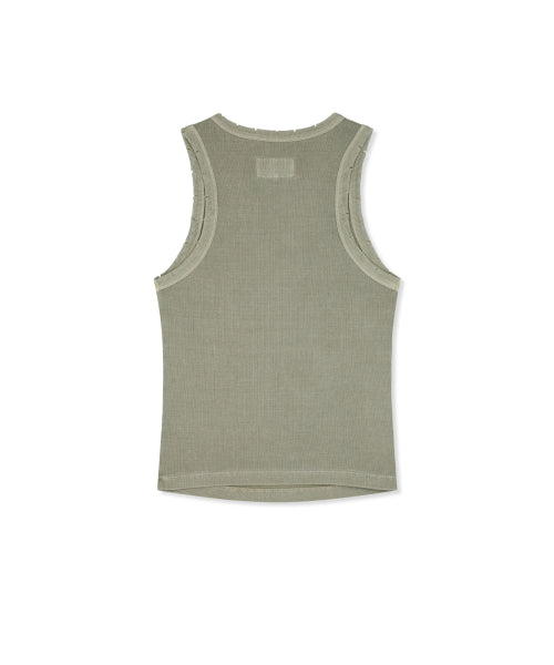 MATIN KIM MATIN KIM Distressed Sleeveless Logo Top