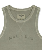 MATIN KIM MATIN KIM Distressed Sleeveless Logo Top