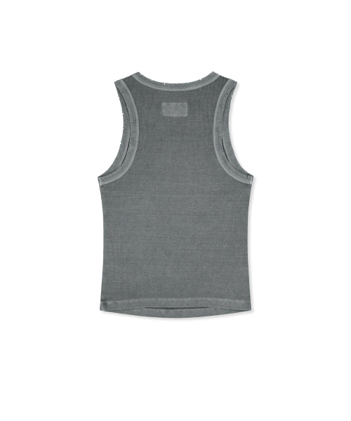 MATIN KIM MATIN KIM Distressed Sleeveless Logo Top