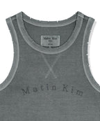 MATIN KIM MATIN KIM Distressed Sleeveless Logo Top