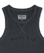 MATIN KIM MATIN KIM Distressed Sleeveless Logo Top