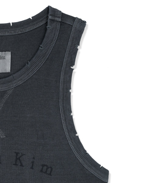 MATIN KIM MATIN KIM Distressed Sleeveless Logo Top