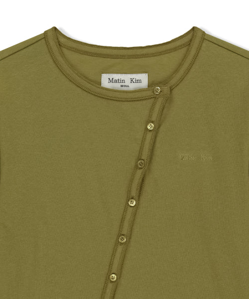 MATIN KIM MATIN KIM T-Shirt Asymmetric Button Closure