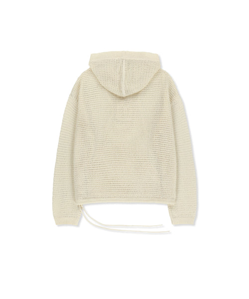 MATIN KIM MATIN KIM Oversized Mesh Knit Hoodie