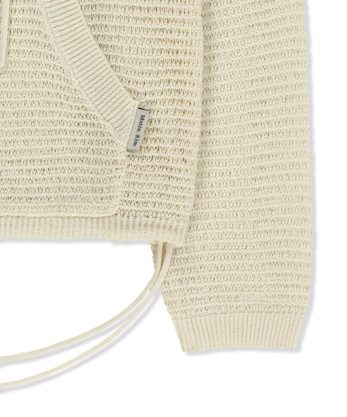 MATIN KIM MATIN KIM Oversized Mesh Knit Hoodie