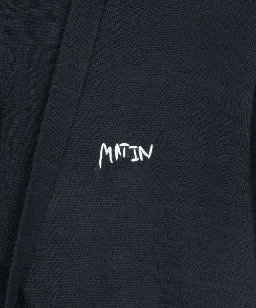 MATIN KIM MATIN KIM STRING DETAIL KNIT CARDIGAN in Dark Navy