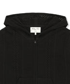 MATIN KIM MATIN KIM MESH LOGO KNIT HOODY ZIP UP