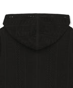 MATIN KIM MATIN KIM MESH LOGO KNIT HOODY ZIP UP