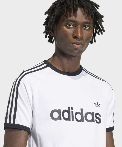 ADIDAS ADIDAS 3-Stripe Slim Ringer T-Shirt - White