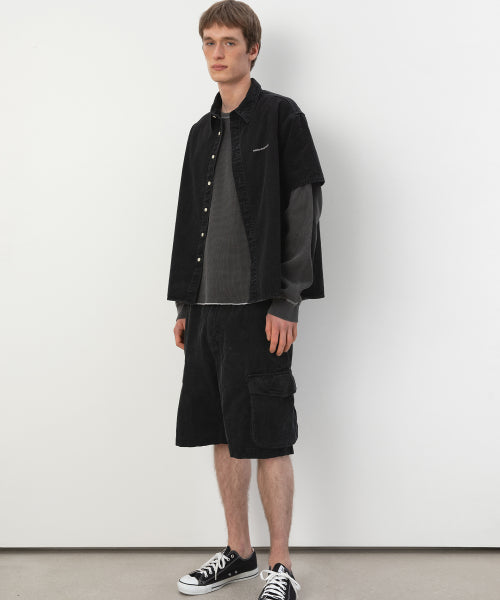 THISISNEVERTHAT THISISNEVERTHAT Overdyed Corduroy Cargo Short Washed Black