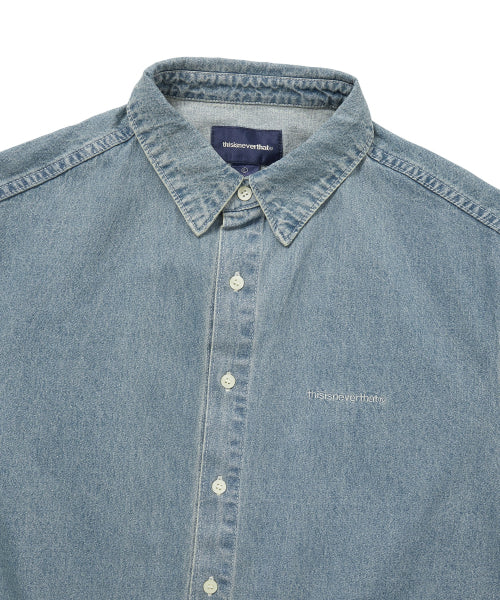 THISISNEVERTHAT THISISNEVERTHAT Washed Denim Shirt Washed Blue