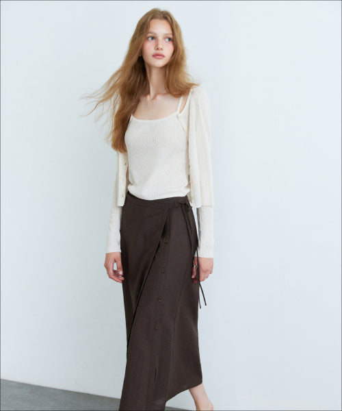 MIXXO MIXXO Knitwear Linen Ribbed Tank Top