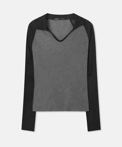 MIXXO MIXXO T-Shirt Collar Neck Long Sleeve C