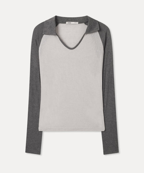 MIXXO MIXXO T-Shirt Collar Neck Long Sleeve C